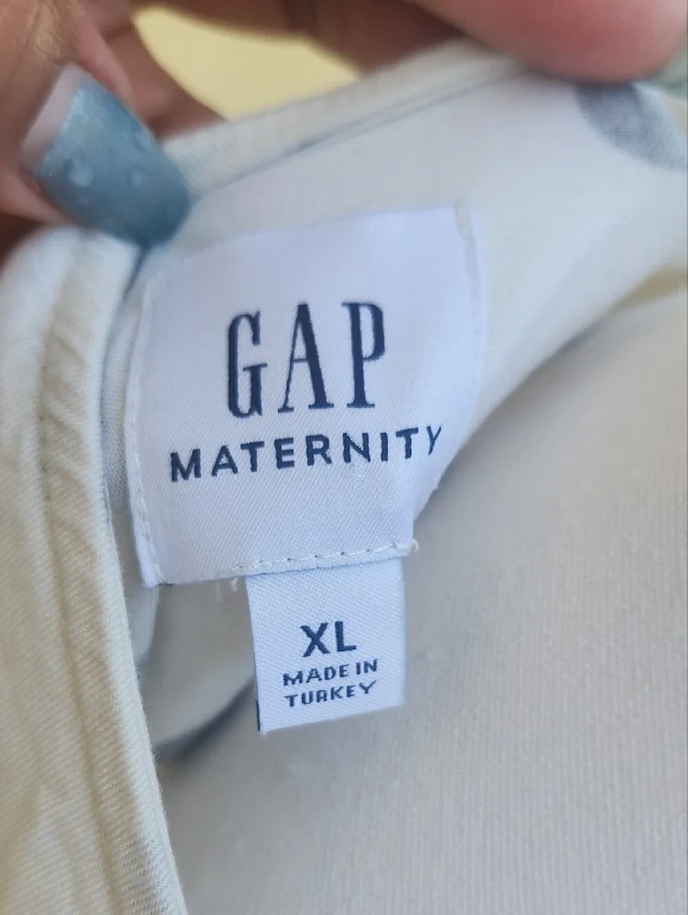 GAP Maternity Cream  Blouse with Black Polka Dots